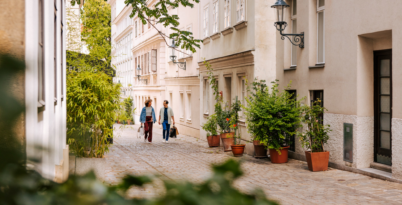 Strollers on Vienna's Spittelberg.